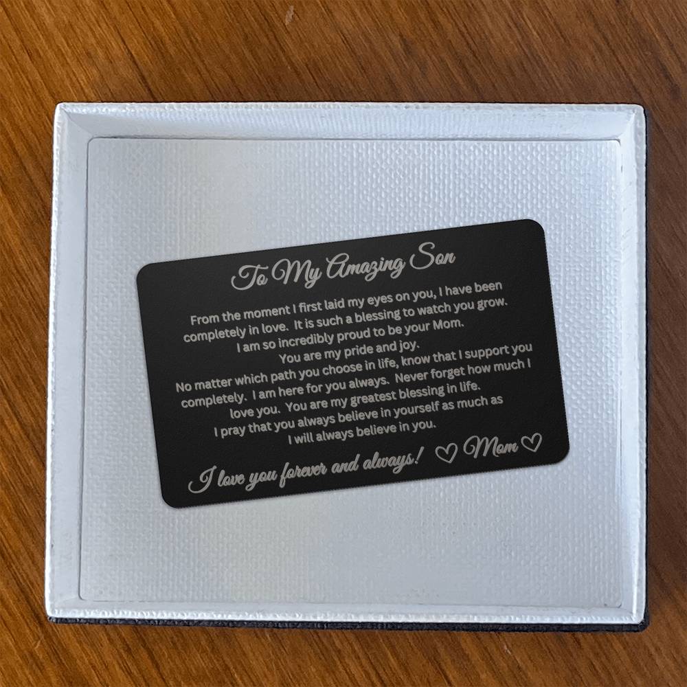 To My Amazing Son - Engraved Wallet Card