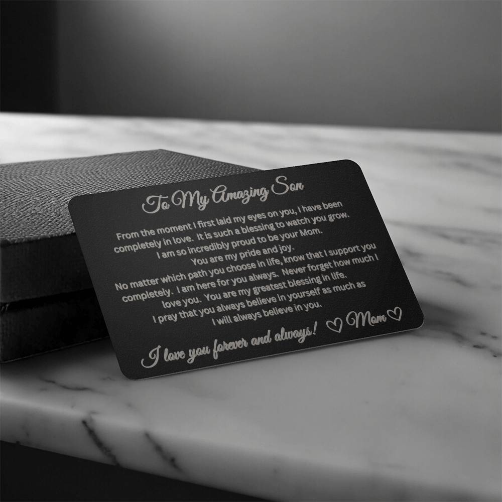 To My Amazing Son - Engraved Wallet Card