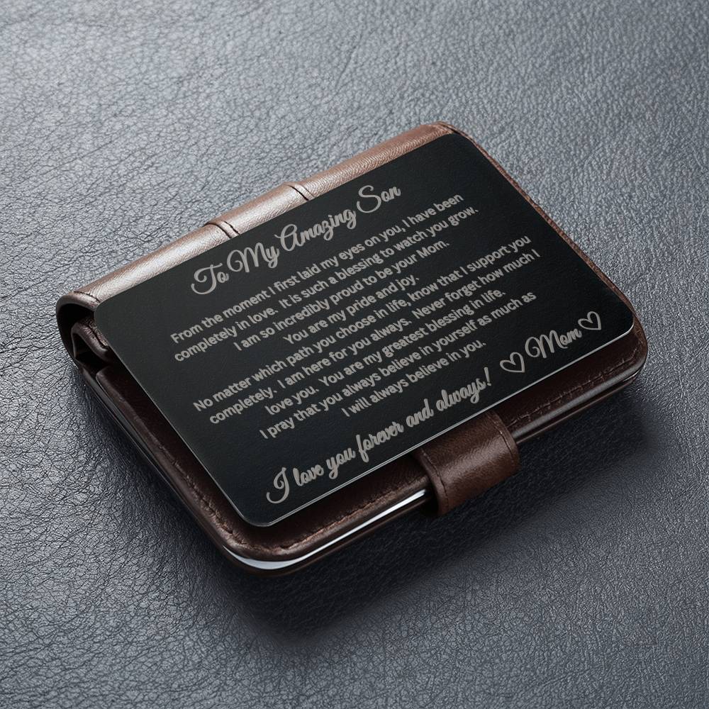 To My Amazing Son - Engraved Wallet Card