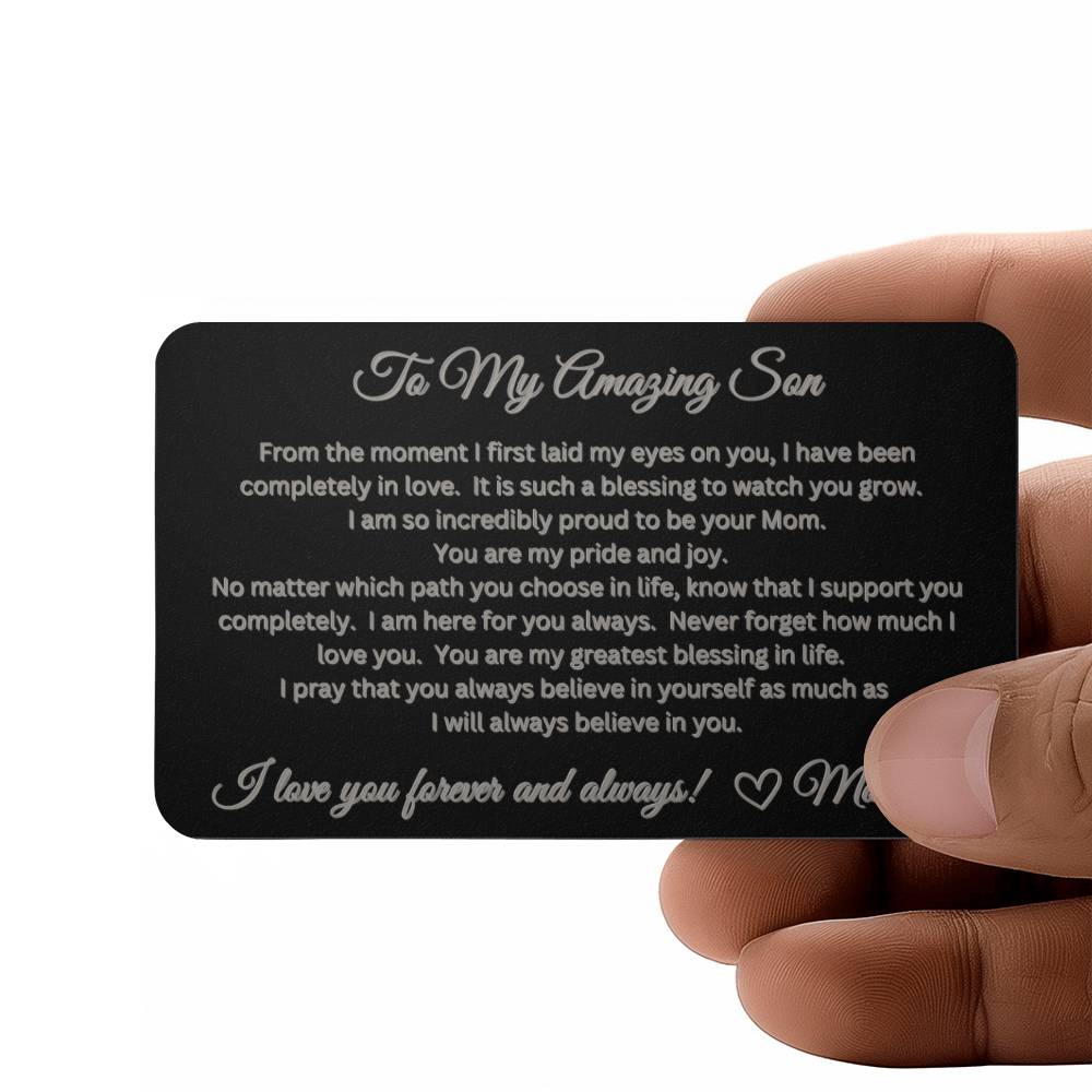 To My Amazing Son - Engraved Wallet Card