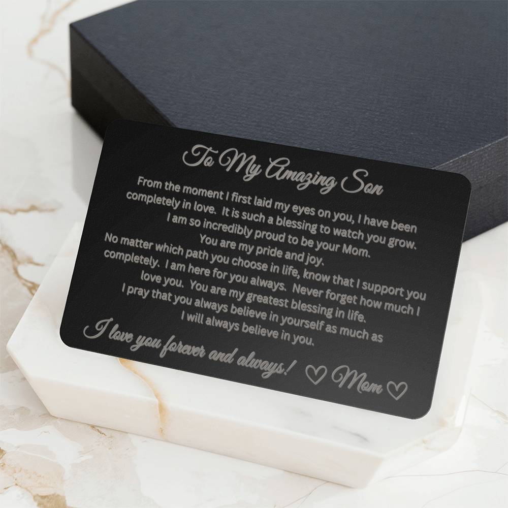 To My Amazing Son - Engraved Wallet Card