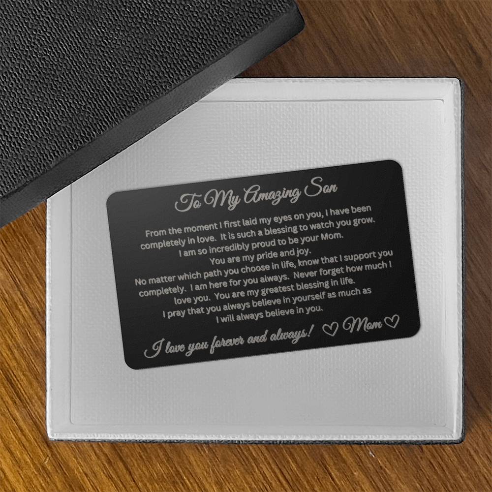 To My Amazing Son - Engraved Wallet Card