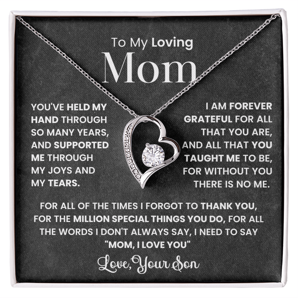 To My Loving Mom - Forever Love Necklace and Message Card Gift Set