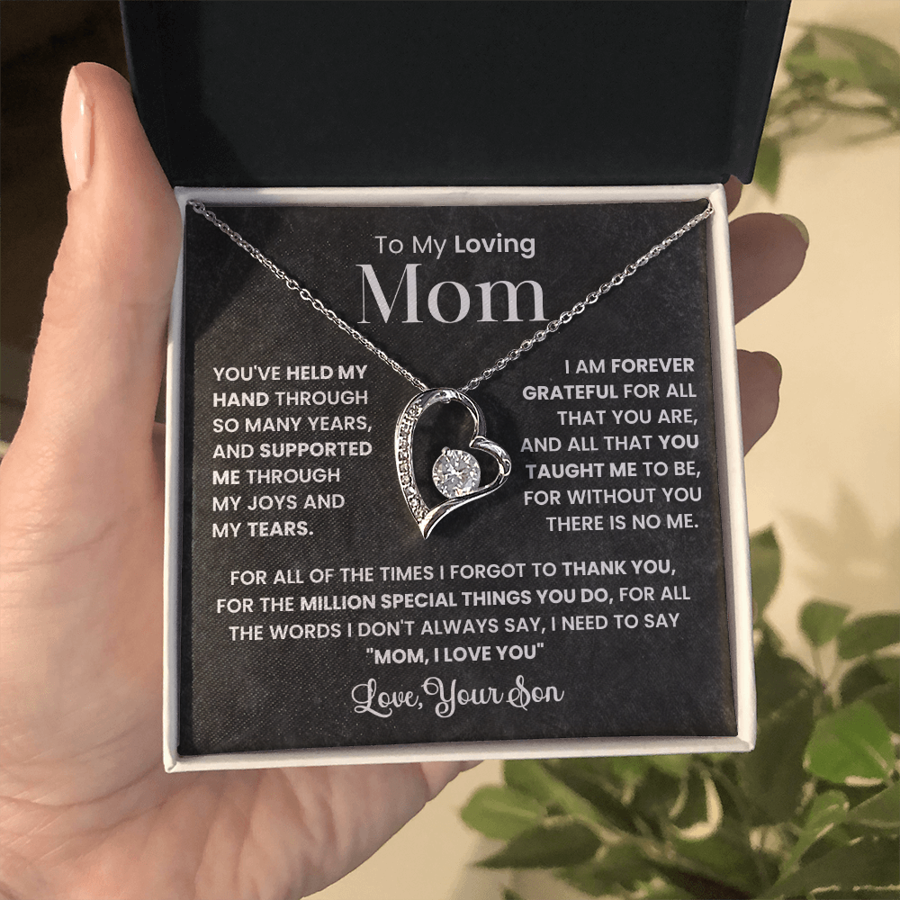 To My Loving Mom - Forever Love Necklace and Message Card Gift Set