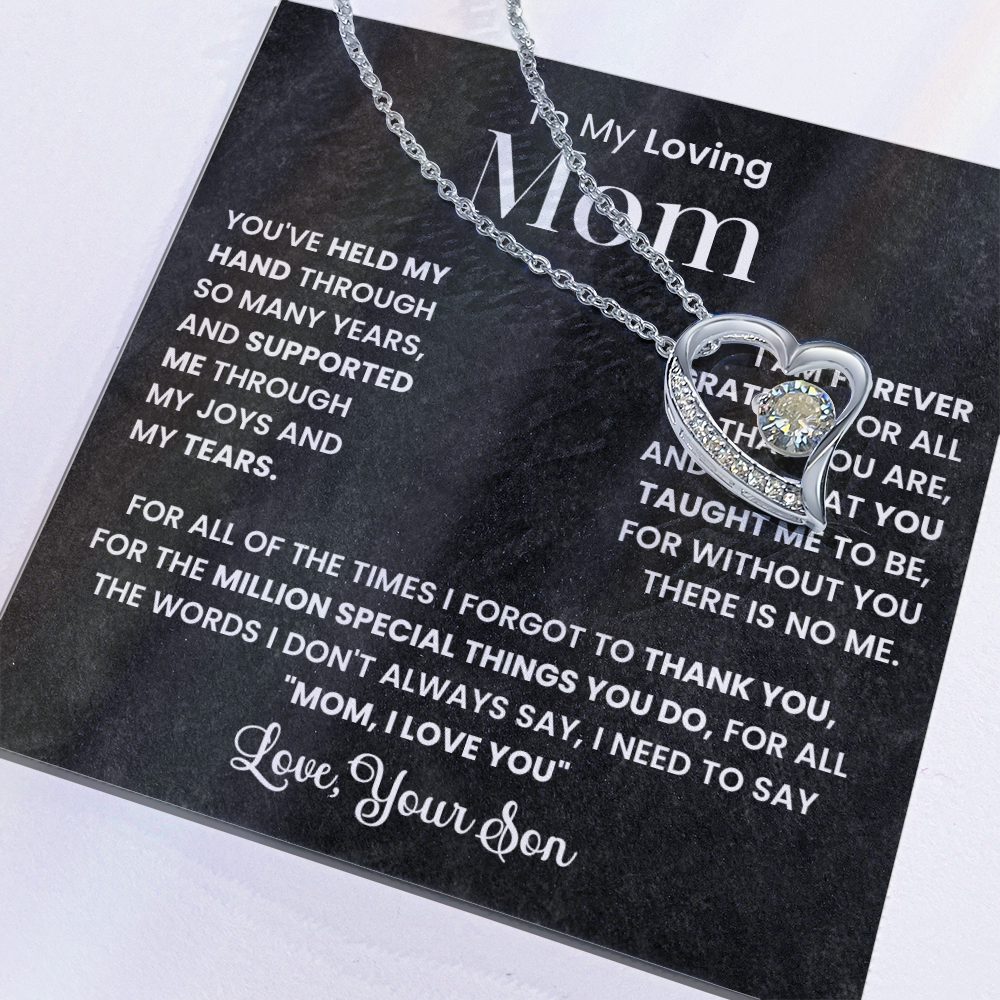 To My Loving Mom - Forever Love Necklace and Message Card Gift Set