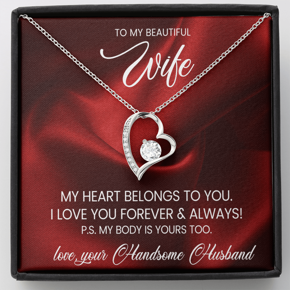 My Heart Belongs To You - Forever Love Necklace, Message Card and Gift Box