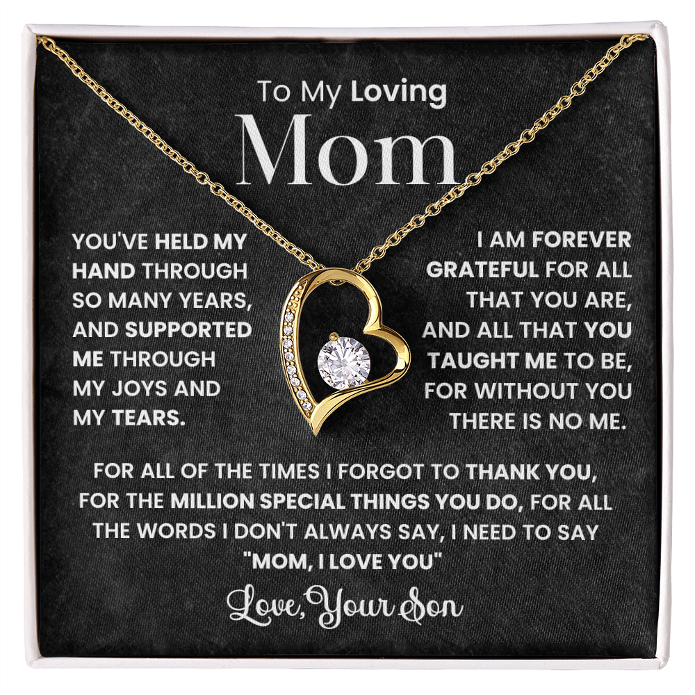 To My Loving Mom - Forever Love Necklace and Message Card Gift Set