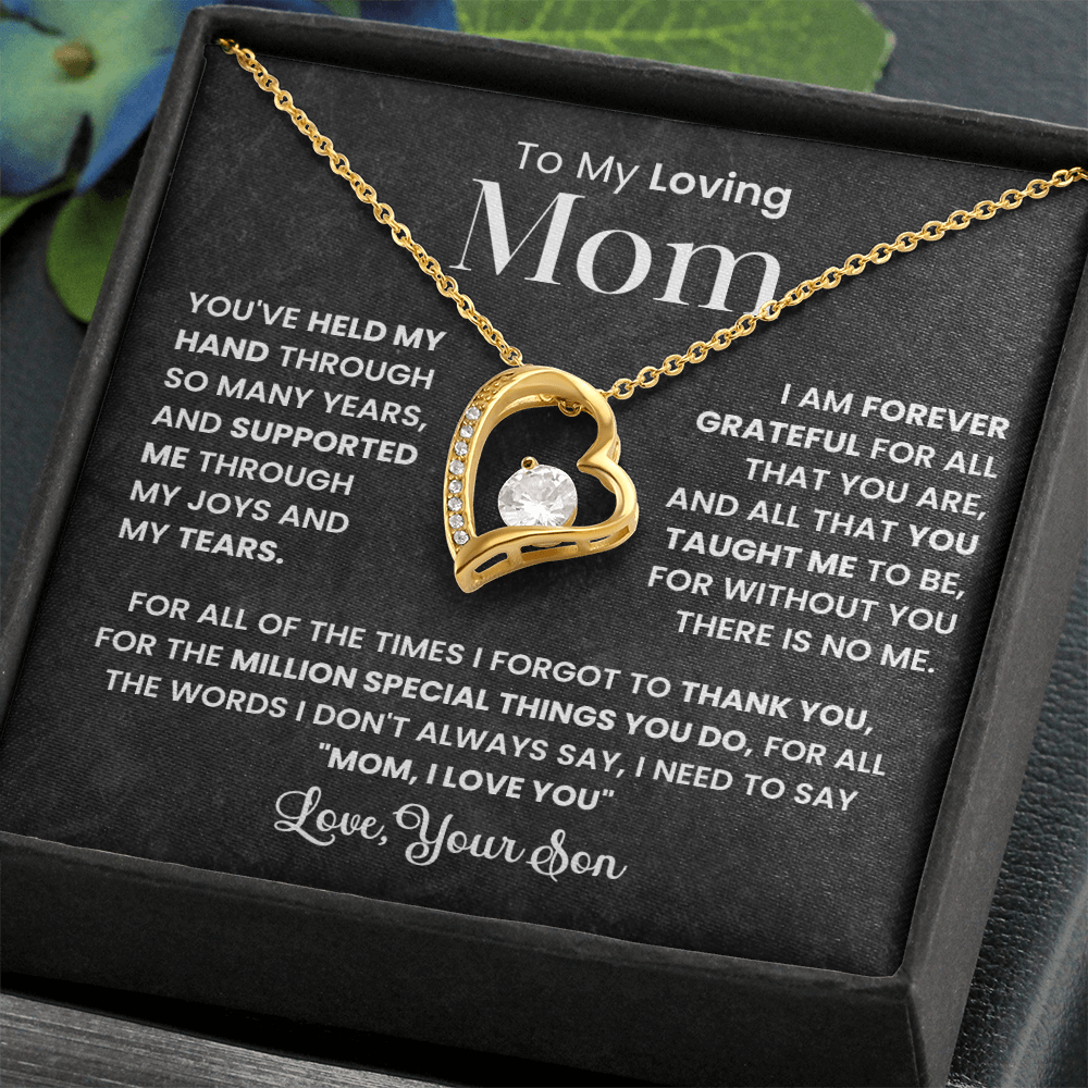 To My Loving Mom - Forever Love Necklace and Message Card Gift Set