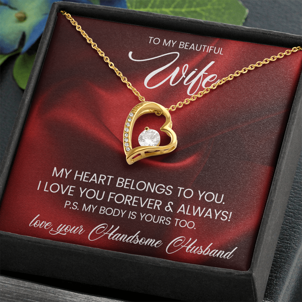 My Heart Belongs To You - Forever Love Necklace, Message Card and Gift Box