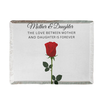 Mother and Daughter Printed Woven Blanket - Rose