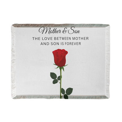 Mother and Son Printed Woven Blanket - Rose