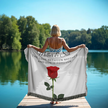 Mother and Son Printed Woven Blanket - Rose