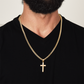 Artisan Gold or Silver Dipped Cross with Cuban Link Chain - Gift Box Included
