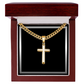 Artisan Gold or Silver Dipped Cross with Cuban Link Chain - Gift Box Included