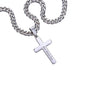Personalized Cross Necklace with Cuban Chain - Bible Verse Gift - Joshua 1 9