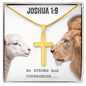 Personalized Cross Necklace - Bible Verse Gift - Joshua 1 9