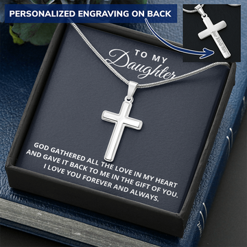 Personalized Cross Necklace - To My Daughter - Gift Of You