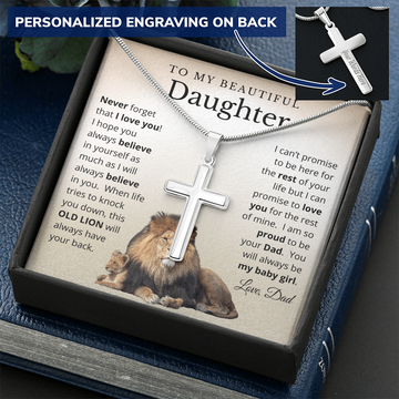 Always My Baby Girl - Engraved Cross Necklace