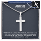 Personalized  Cross Necklace - John 3 16 - Bible Verse Gift