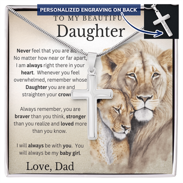 Always My Baby Girl - Personalized Cross Necklace