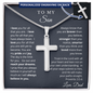 Personalized Cross Necklace - To My Son love Dad - Gold