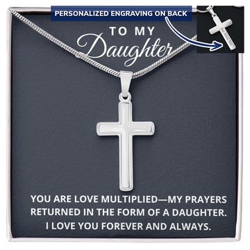 Personalized Cross Necklace - To My Daughter
