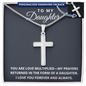 Personalized Cross Necklace - To My Daughter