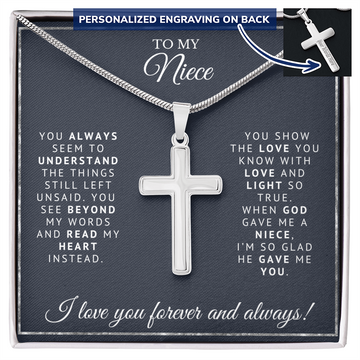 To My Niece - Personalized Cross Necklace - God Gave Me You