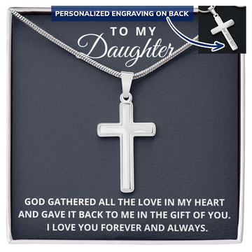 Personalized Cross Necklace - To My Daughter - Gift Of You