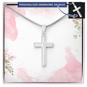 Personalized Cross Necklace - Dainty Cross Necklace