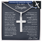 Engraved Cross Necklace - To My Daughter Love Dad