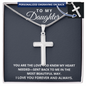 Personalized Cross Necklace - To My Daughter - God Knew My Heart