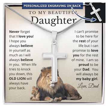 Always My Baby Girl - Engraved Cross Necklace