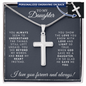 To My Daughter - Engraved Cross Necklace