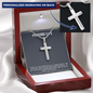 Proverbs 3:5-6 - Engraved Cross Necklace - Bible Verse Gift