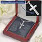 Personalized Cross Necklace - To My Son love Dad