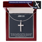 Personalized  Cross Necklace - John 3 16 - Bible Verse Gift