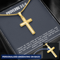 Proverbs 3:5-6 - Engraved Cross Necklace - Bible Verse Gift