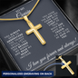 Cousin Gift - Personalized Cross Necklace - God Gave Me You - Gold