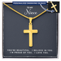 To My Niece - Personalized Cross Necklace - You're Beautiful - Gold