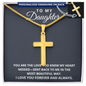 Personalized Cross Necklace - To My Daughter - God Knew My Heart