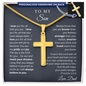 Personalized Cross Necklace - To My Son love Dad - Gold