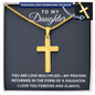 Personalized Cross Necklace - To My Daughter