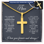 To My Niece - Personalized Cross Necklace - God Gave Me You - Gold