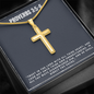 Proverbs 3:5-6 - Engraved Cross Necklace - Bible Verse Gift