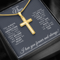 To My Niece - Personalized Cross Necklace - God Gave Me You - Gold