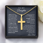 Engraved Cross Necklace - To My Daughter Love Dad