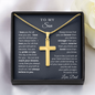 Engraved Cross Necklace - To My Son Love Dad