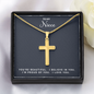 To My Niece - Personalized Cross Necklace - You're Beautiful - Gold
