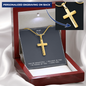 To My Niece - Personalized Cross Necklace - You're Beautiful - Gold